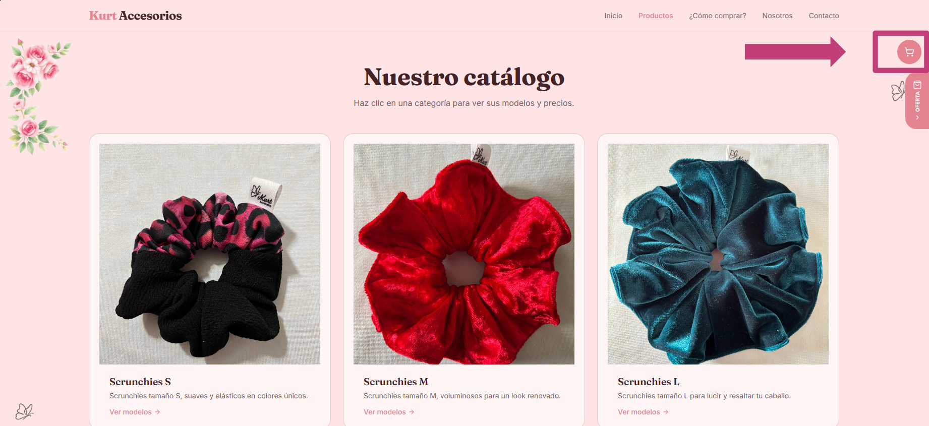 Paso 5 — Abre tu carrito de compras.